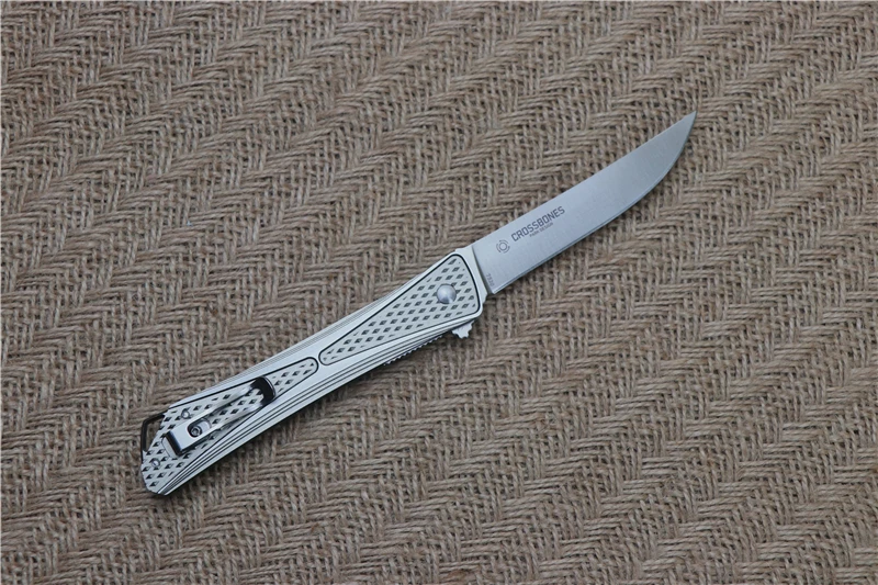 Günstig OEM CRO SSBONES 7530 folding messer lager AUS 8 klinge 6061 aluminium legierung griff outdoor camping jagd tragbare EDC werkzeug