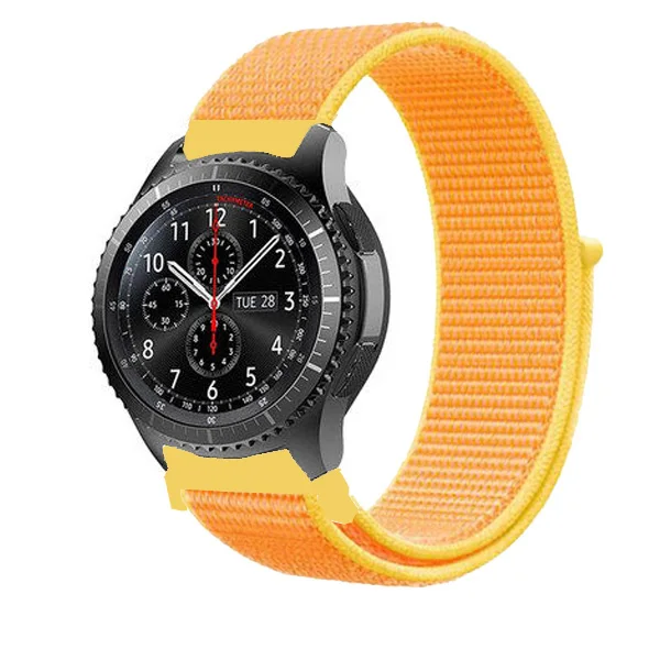 Galaxy watch 46 мм ремешок для samsung gear S3 Frontier 42 мм active 2 huawei watch gt ремешок amazfit bip нейлон 22 мм ремешок для часов 44 40 - Цвет ремешка: Canary Yellow 39