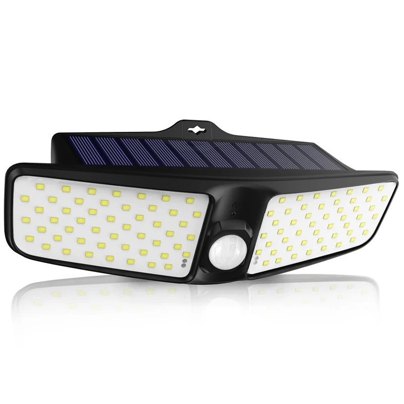 

2 Sided 100LED PIR Motion Sensor Sunlight control Solar Energy Street light Yard Path Home Garden Solar Power lamp Wall Light