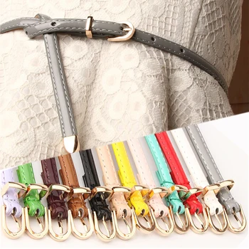

Adjustable Belts Female Basic Dress Straps Women Thin Skinny Waistband Faux Leather Belts x