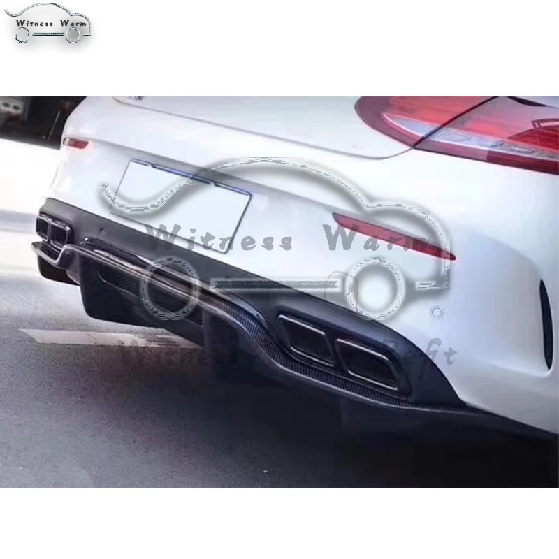 C63 2-дверный углеродного волокна диффузор с сплиттер для Mercedes-benz C Class W205 сзади C63 AMG купе Edition задний бампер губы 14-18