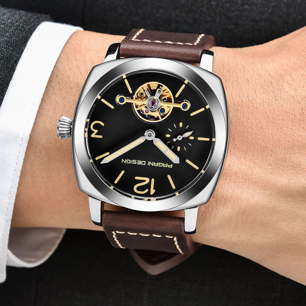 high quality PAGANI DESIGN Luxury Tourbillon Mechanical Watches Luminous Genuine Leather Fashion Casual Skeleton Automatic Watch free dropshipping (1)