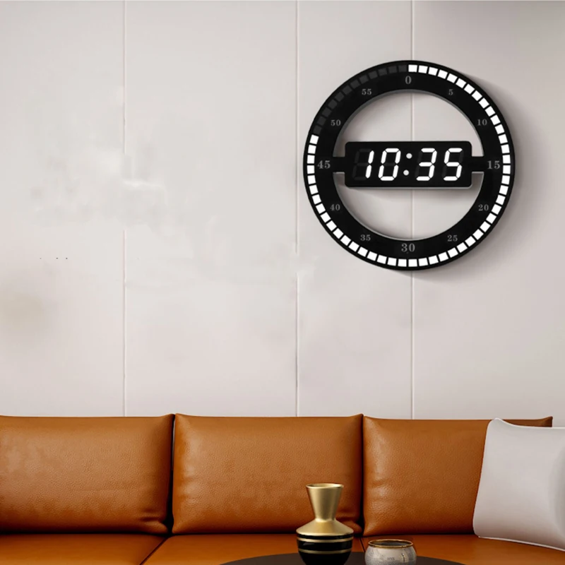 Led 3d clock wall mount Technologie Lichtgevende Digitale Elektronische