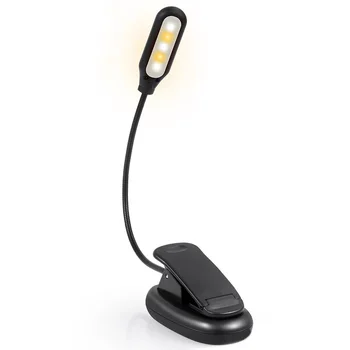 

4 Led USB Reading Light Portable Flexible 3 Brightness Modes Eye Care Lamp Book Light Clip On Night Rechargeable