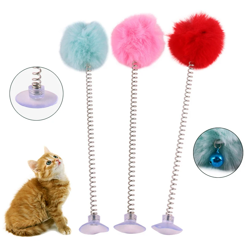 CAT Teaser giocattolo Sucker Bell Peluche Interattivo Gatto Gattino Bacchetta A Molla Giocattolo Batm 
