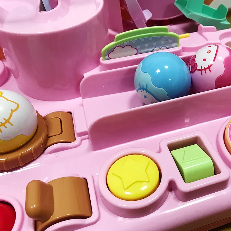 

Douyin Celebrity Style Educational CHILDREN'S Toy Set KT Cat Checkpoints Adventure Ferris Wheel Ball Checkpoints