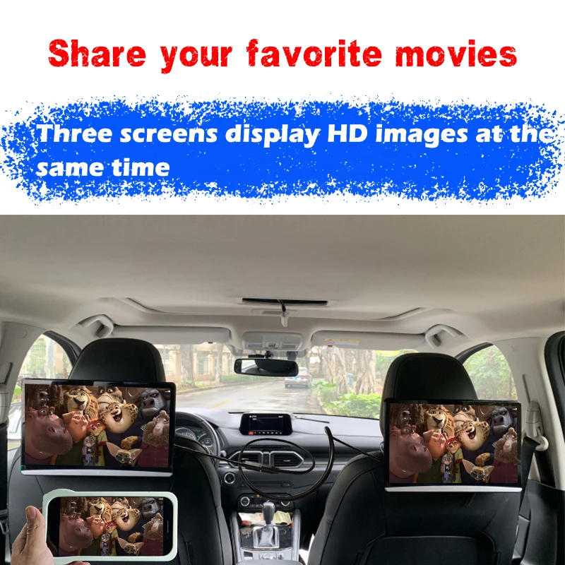 US $238.30 133 Inch Android 90 Car Headrest Monitor Same Screen 4k 1080p
