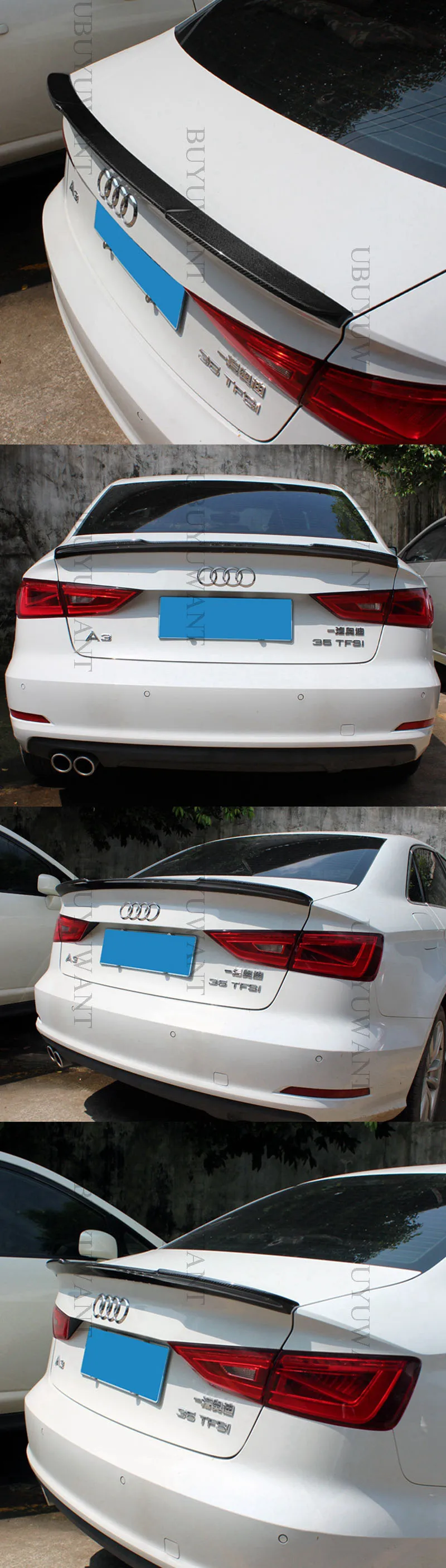 Для Audi A3 S3 Sedan внешний карбоновый задний спойлер багажника задний Багажник крыло украшение большой V стиль