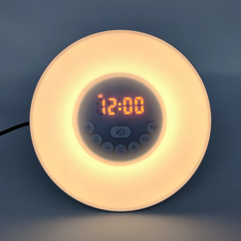 Amazon Popular Nordic Style Multi Function Wake Up Light With Radio Alarm Clock Led Display Wake Up Clock Digita Cute Alarm Alarm Clocks Aliexpress