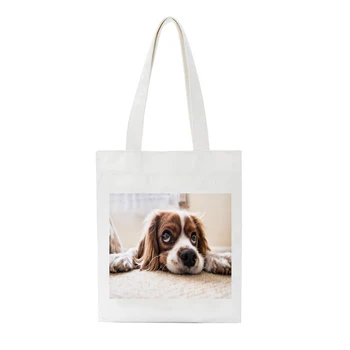 

Women Canvas Shoulder Tote Bag Animal Printed Shopping Bags Female Handbag Reusable Shopper Bag Tote Bag