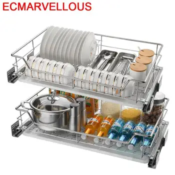 

Para Armario De Cosina Accessories Drawer For Stainless Steel Organizer Cuisine Cozinha Kitchen Cabinet Storage Basket