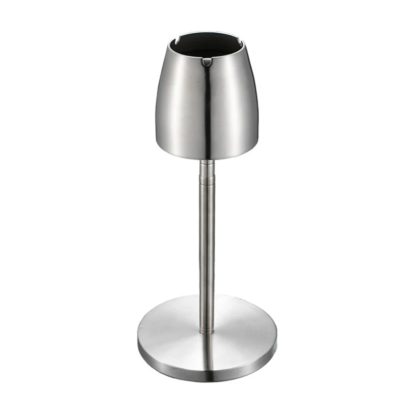 

Stainless Steel Telescopic Ashtray Floor Standing Ash Tray Ashtray Portable Metal Large Windproof Ashtray Smoking Accessories