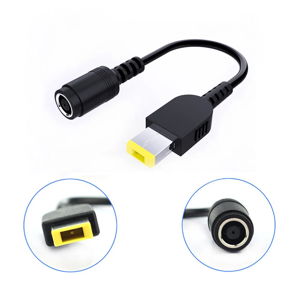 

OULLX 7.9*5.5mm Round Jack to Square Plug End Adapter Pigtail Charger Power Adapter Converter Cable For IBM Lenovo Thinkpad