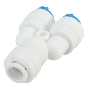 

1/4" -1/4"-1/4" Push Fitting Type Y quick connection RO Water Connector Aquarium Water Filter Reverse Osmosis System
