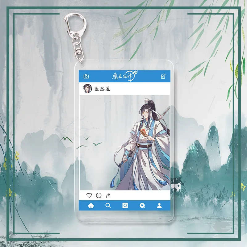 Мультфильм аниме брелок Lan Wangji Wu Wuxian FATE Xie Lian Hua Cheng кошмар Милый Забавный акриловый кулон модный персонализированный подарок - Цвет: 3