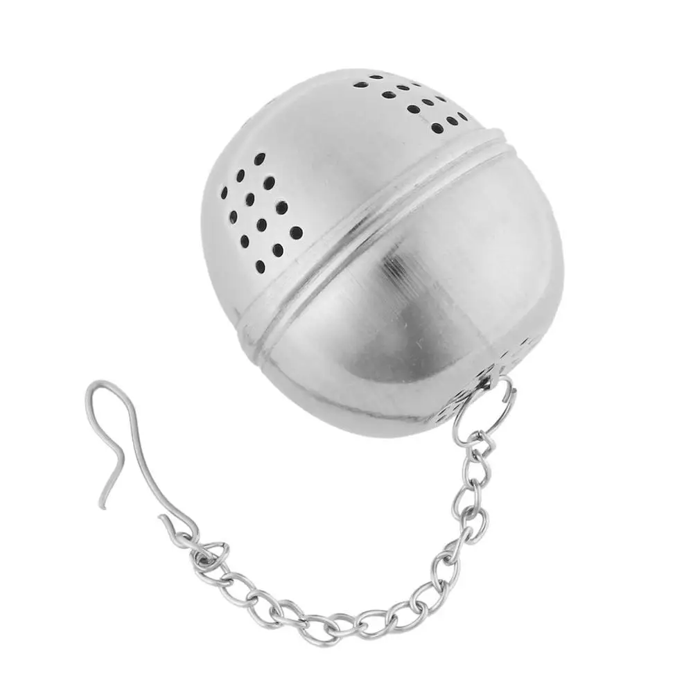 1 шт., шаровая сетка для заварки чая, фильтр, серебряный, нержавеющая сталь, шар, чайники, ситечко, Чайный фильтр, блокировка, горячие, для дома, кухонные инструменты - Цвет: Silver