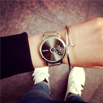 

creative design wristwatch camera concept brief simple special digital discs hands fashion quartz watches for men women