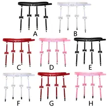 Женский сексуальный регулируемый поясной ремень-Подвязка из искусственной кожи с бантом на подтяжках, металлический зажим для чулок, танцевальная клубная одежда