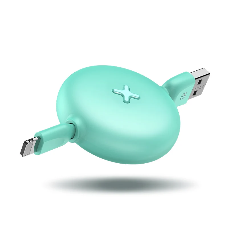 Green Cafele Выдвижной USB для ios портативный зарядный кабель для iPhone XS Max XR X 8 Usb гибкий кабель синхронизации данных провод для быстрой зарядки - Цвет: Green