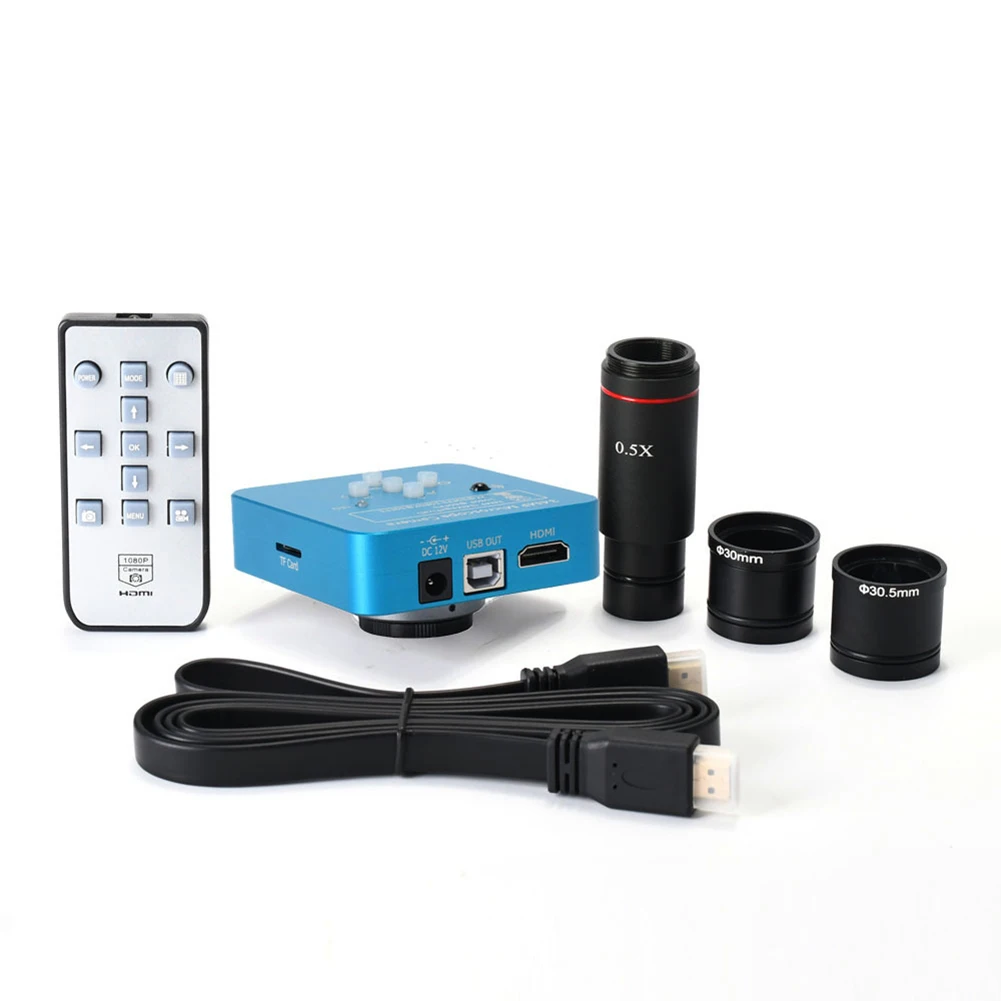 

34MP 1080P HDMI USB Camera Industrial Microscope Electronic 0.5X Eyepiece Adapter Digital for Cameras Phone Repair AIA99