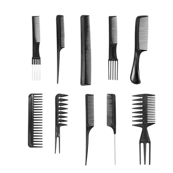 

10pcs/set New Professional Hair Styling Comb Set Black Hairdressing Brush Salon Barbers Styling Tools