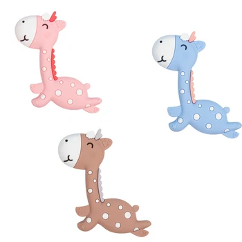 

DIY Baby Teether Food Grade giraffe silicone soft Toothbrush Shape DIY Pacifier Chain 3C Certification Toy Baby For Baby Gift