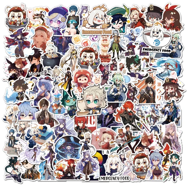 10/30/50/100 PCS Anime Game Genshin Impact Stickers Graffiti for Laptop Luggage Skateboard Guitar Motorcycle Decal Scrapbook Toy 2