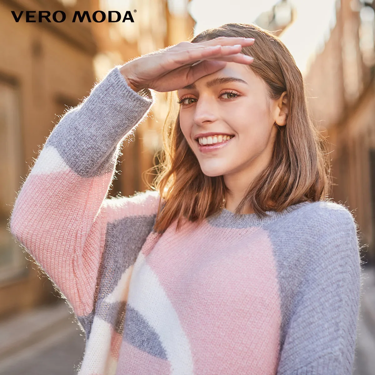 Vero Moda осенне-зимний свитер средней длины из овечьей шерсти | 319413534