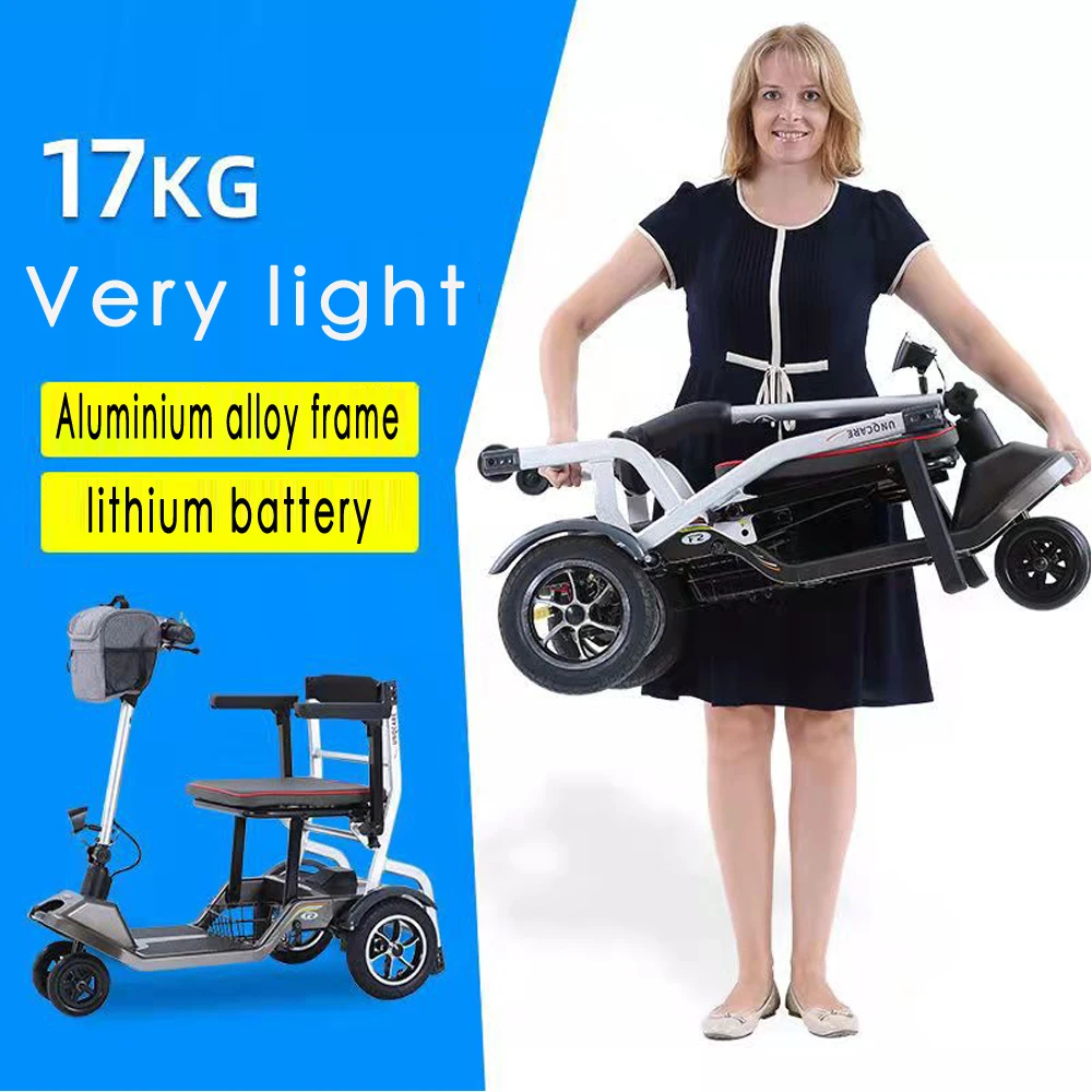 17 кг складной электрический скутер для пожилых людей четырехколесный фотоскутер