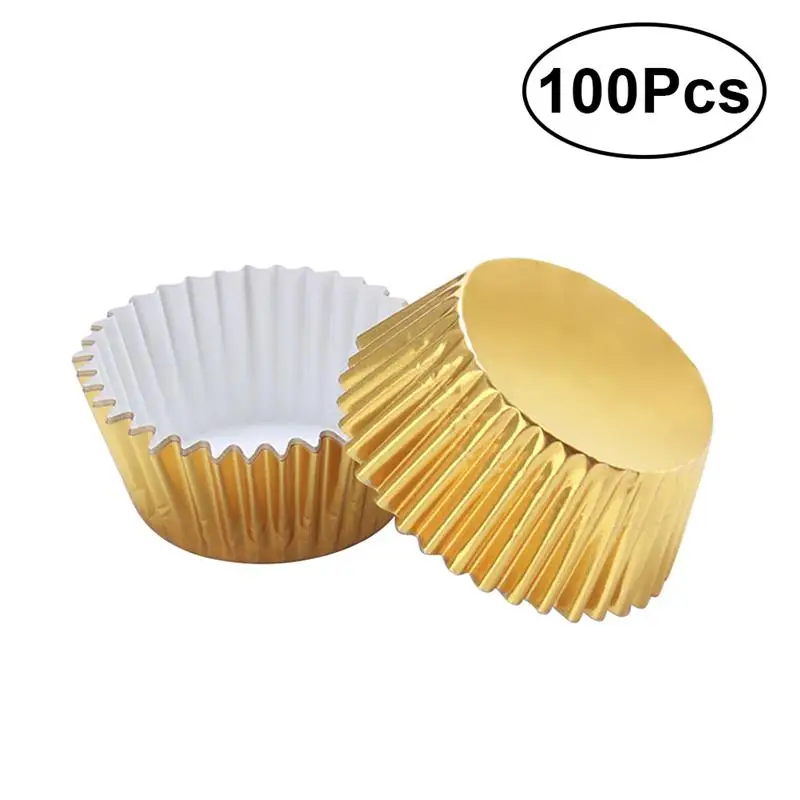 Aluminum Foil Decorating Tools | Mini Cupcake Paper Cups Foil - 100pcs ...