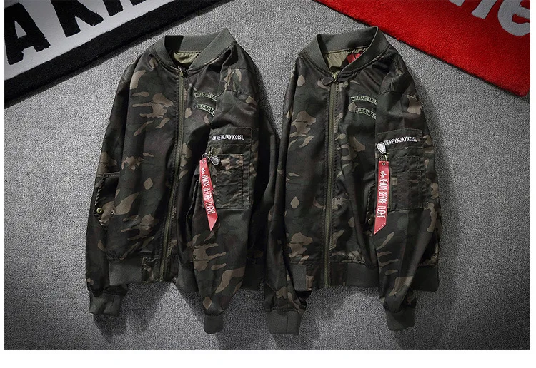 Новая европейская американская Японская уличная Harajuku Мужская Куртка Пилота Модная Повседневная тонкая камуфляжная мужская куртка