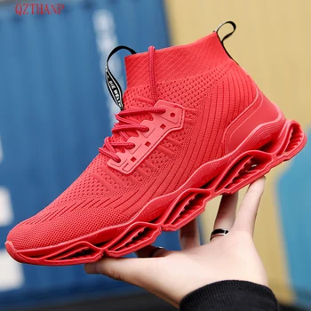 

Fashion Sneakers Men High Quality Lace-up Sock Shoes High top Male Brand Footwear Men's Casual Shoes Fashion Black Sneakers 47