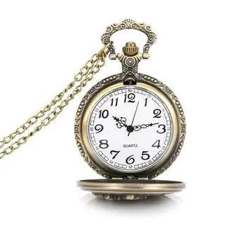 

Fashion Men Women Pocket Watch Alloy Openable Hollow Carved Vintage Unisex Quartz Necklace Pendant Chain Clock New Arriv