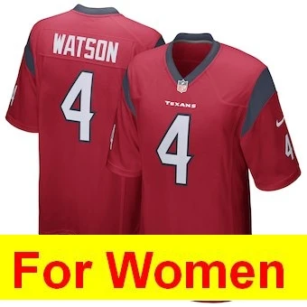 Женские футболки Хьюстон JJ Watt Deshaun Watson DeAndre Hopkins, женские футболки для игры в футбол - Цвет: Слоновая кость