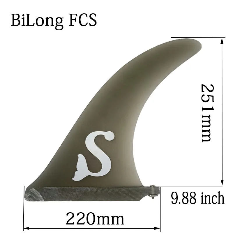 BiLong FCS Surfboard Fins 9.88 inch Fiberglass Paddle Board Longboard