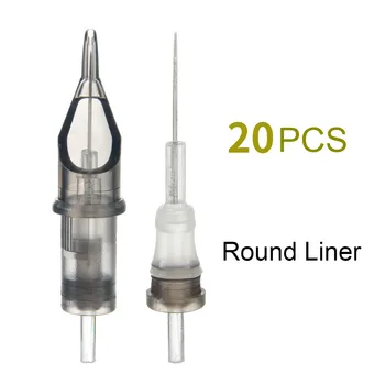 

20pcs Tattoo Gray Cartridge Needles Disposable Permanent Makeup Eyebrow Tattoo Pen Machine Supply 1RL/3RL/5RL/7RL/9RL/11RL/14RL