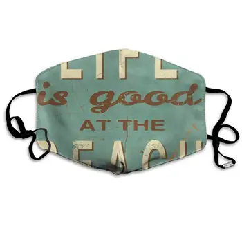 

ZHOUSUN Dustproof Life is Good at The Beach Quotes Mouth Cover Mask Protective Warm Windproof Mask
