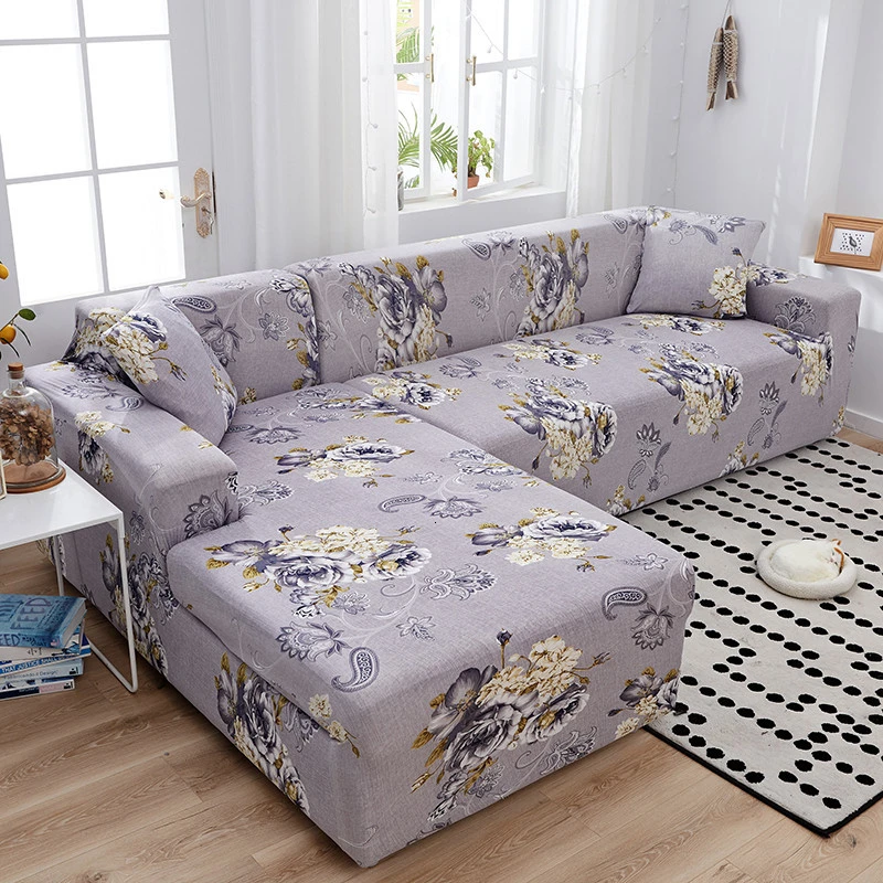 Yaapeet L-shaped Sofa Cover Printing Elastic Simple Modern Couch Sofa Sectional Armrest Sofa Slipcover For Living Room Decrator - Цвет: 3