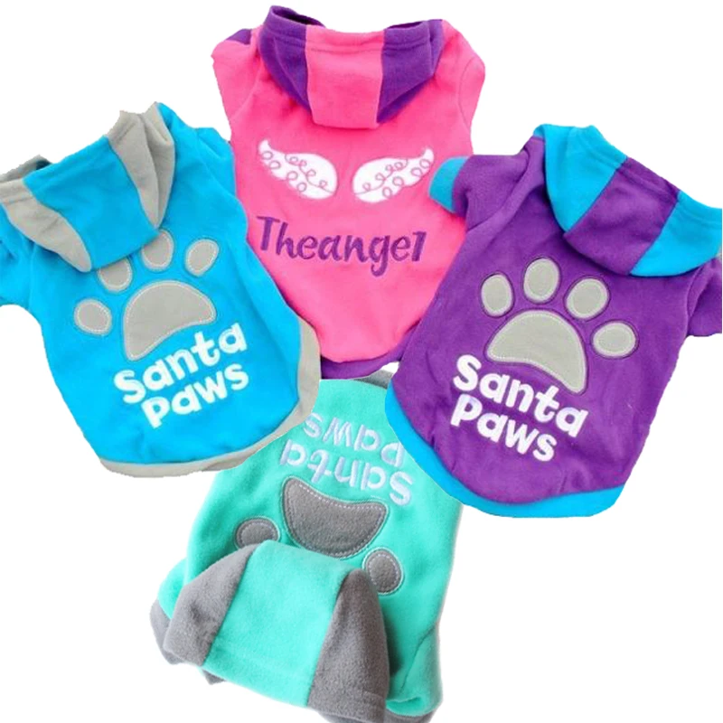 

4 Colors Spring Autumn Pet Dogs Cat Hoodie Fleece Sweatshirt Coat Footprint Printed Dog Cat Jacket Clothes XS-XL DOGGYZSTYLE