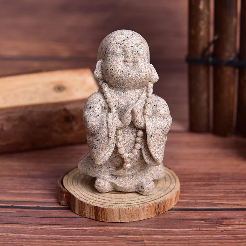 Creative Strongwell Cute Little Monk Statue Sandstone Adorable Chinese Buddha Statuettes Lovely Figurine for Home Decor Gift Creative Strongwell Cute Little Monk Statue Sandstone Adorable Chinese Buddha Statuettes Lovely Figurine for Home Decor Gift