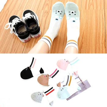 

High Quality Cute Elegant Lovely Kawaii Cartoon Socks Sweet Harajuku Cotton Women Socks Animals Character Casual Short Socks Hot