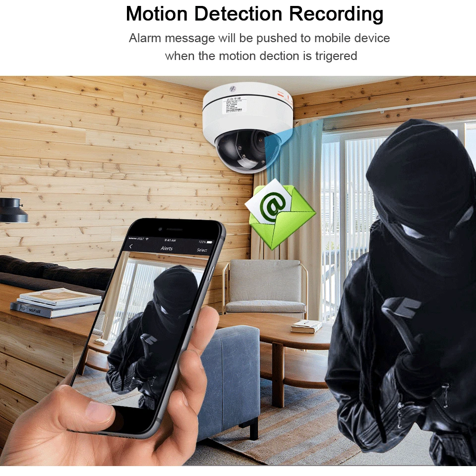 IP камера INQMEGA с поддержкой Wi Fi ONVIF P2P PTZ 4 кратный оптический зум|Камеры