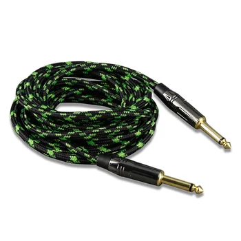 

Guitar Cable 3M/10Ft Guitar Cabl Cord Black with Green Wove Guitar Lines Gold-Eplated Connectors and Oxygen-Free Copper Wire