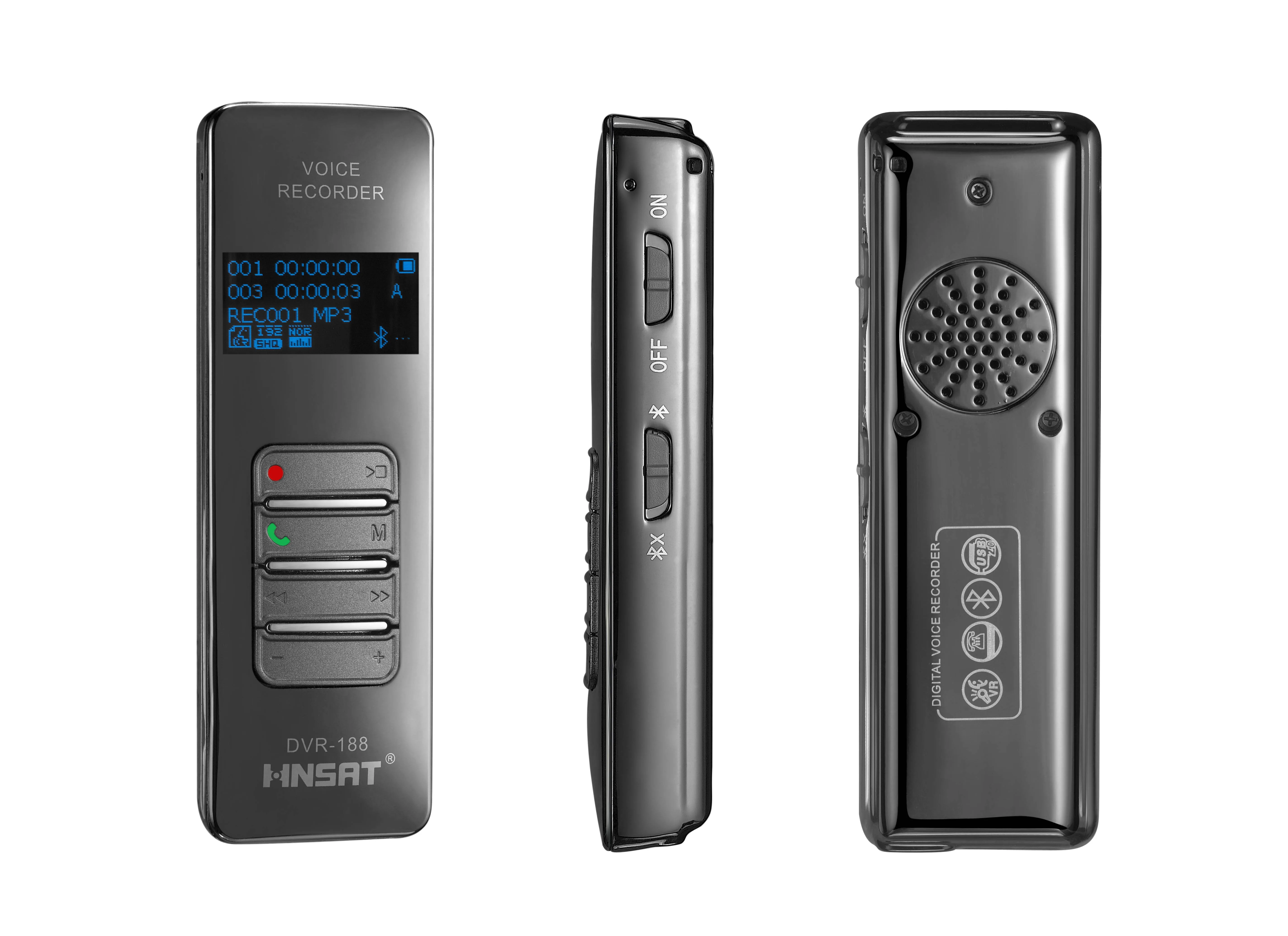 8 Гб Bluetooth Мобильный цифровой диктофон, gravador de voz digital com microfone externo Hnsat DVR-188