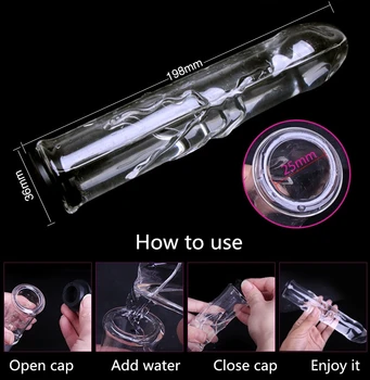 Medical-Grade Crystal Glass Huge Dildo Transparent Hollow Add Hot Ice Water Anal Butt Plug Super Smooth Massage Stick for Women 5