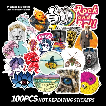 

100pcs Cartoon cute graffiti Stickers For Laptop Luggage Fridge Notebook Skateboard Funny Graffiti Stickers For Kid
