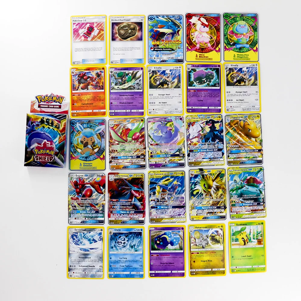 25 шт., Pokemon GO Cards, GX, кроссовки TGA TEAM BREAK, 3D флэш-карта, меч и щит, солнце и луна, коллекционный подарок, детская игрушка