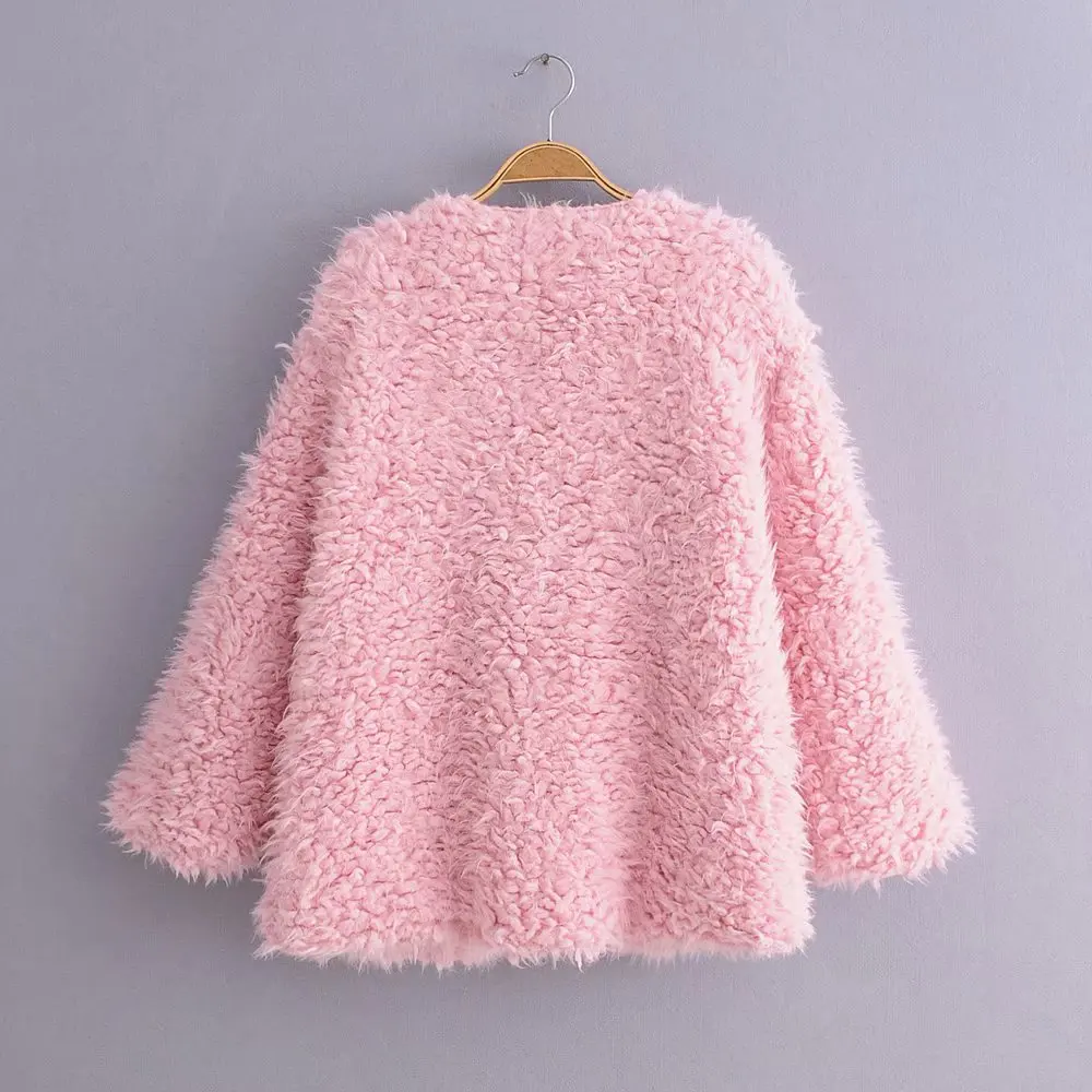 

2018 Western Style Early Spring WOMEN'S Dress New Style Loose-Fit Plush Cardigan