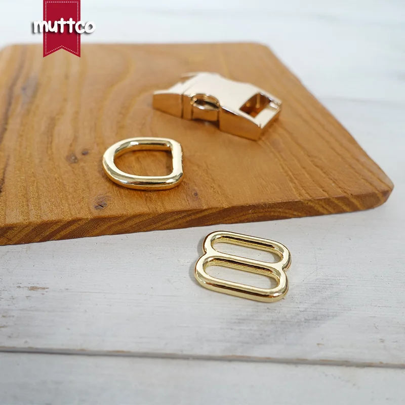 (Металлическая пряжка + Регулируемая кольцо D) ошейник для собак DIY золотые