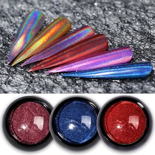 Born Queen голографический лак для ногтей Порошковые блестки Лазерная Голография мерцание металлический дизайн для ногтей украшения «сделай сам» Маникюр Блестящий хромовый пигмент